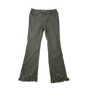 INC International Concepts Denim Green Button Fly Shark Bite Jeans 6